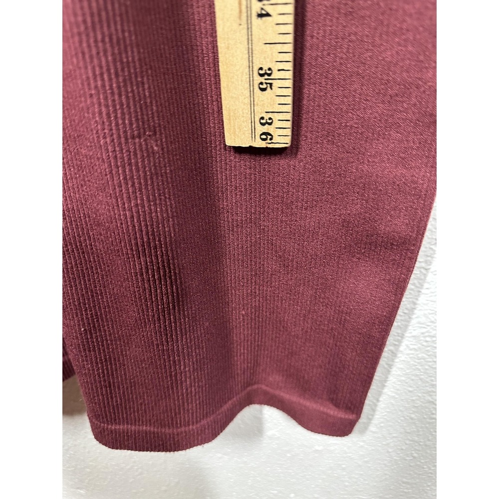 Madden NYC Dress Womens Large Burgundy Ribbed Knit Sleeveless Mock Neck Bodycon - Picture 6 of 7